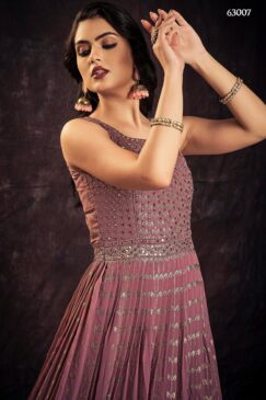 Alternative view of Mauve Georgette Embroidered Anarkali Suit