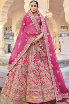 Pink Silk Bridal Lehenga Choli