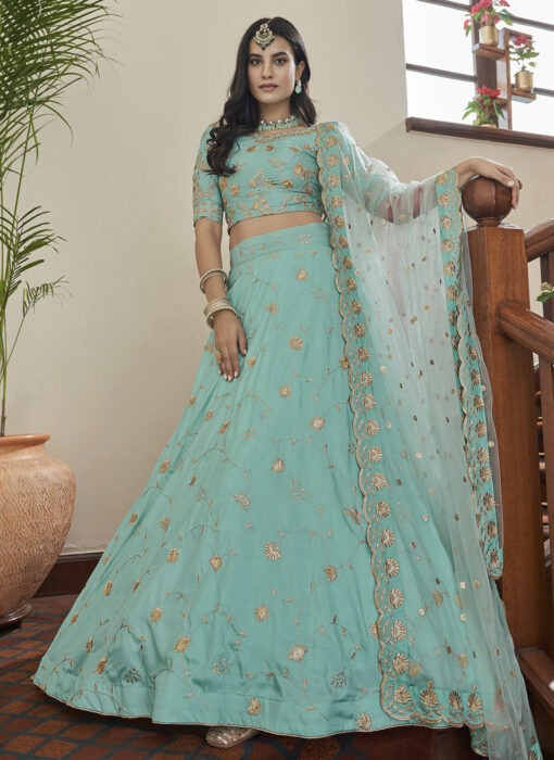 Light Blue Sangeet Lehenga Choli