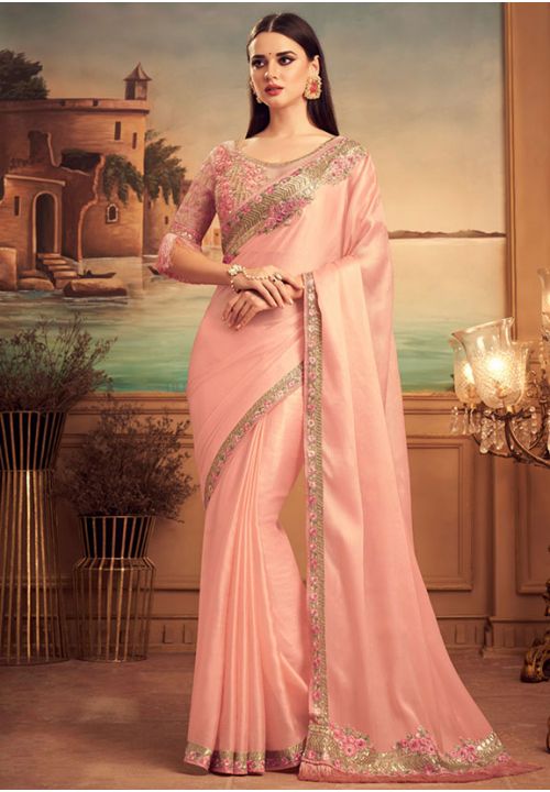 Pink Silk Fashion Saree Sarees Designer Collection