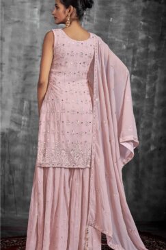 Alternative view of Pink Embroidered Sharara Suit