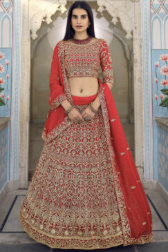 Red Georgette Sangeet Lehenga Choli
