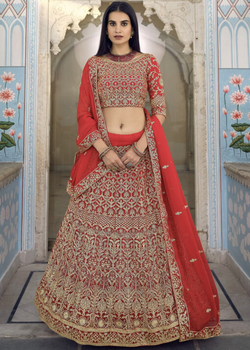 Red Georgette Sangeet Lehenga Choli