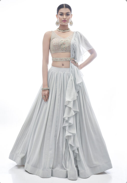 Light Grey Georgette Lehenga Choli