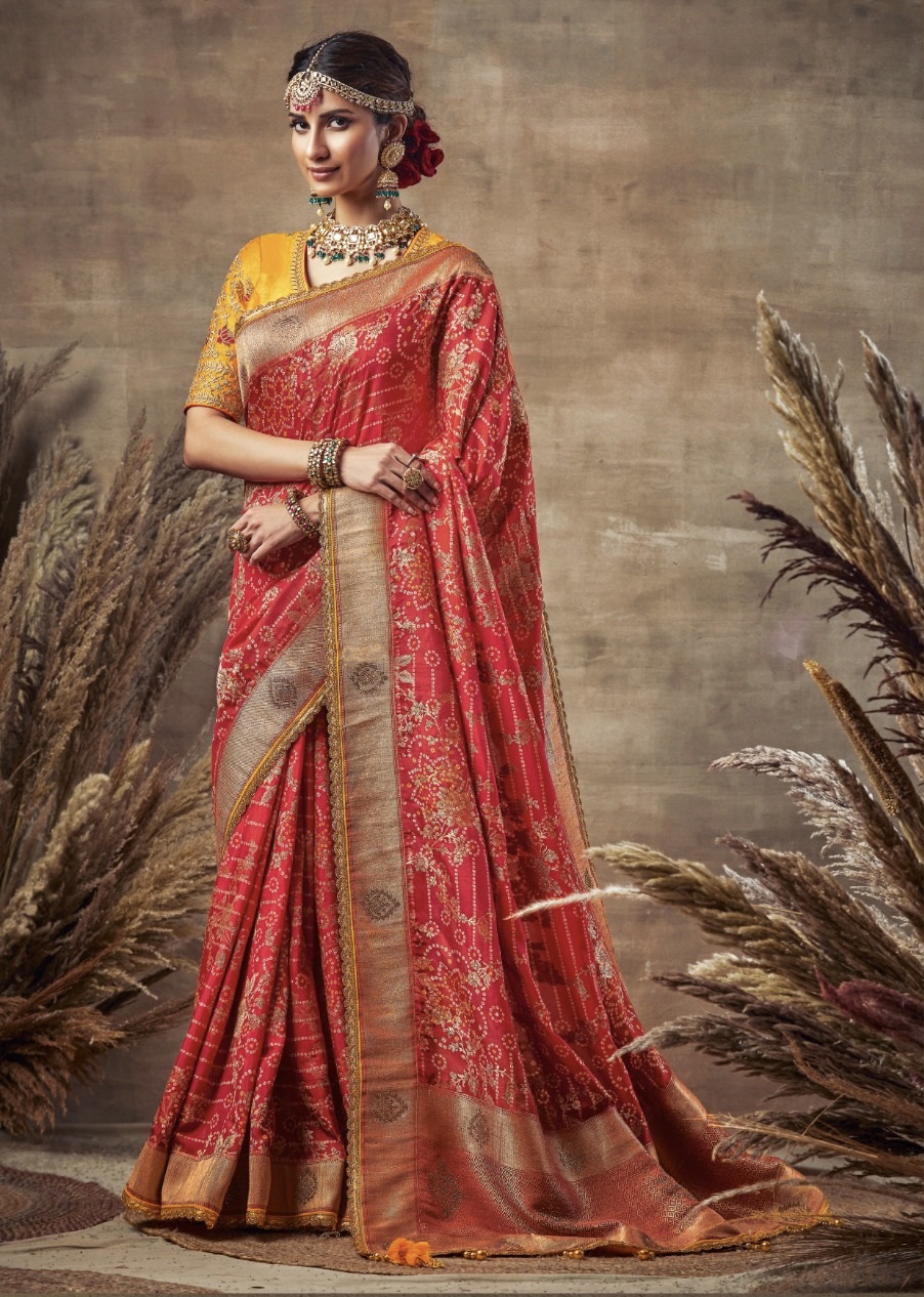 Bandhani saree for best sale wedding