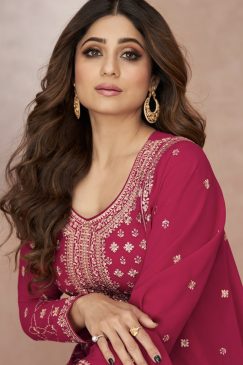 Alternative view of Pink Embroidered Palazzo Suit