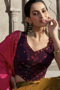 Alternative view of Mustard Party Wear Lehenga Choli