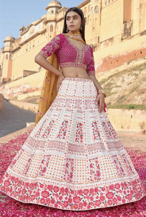 Off White Georgette Lehenga Choli