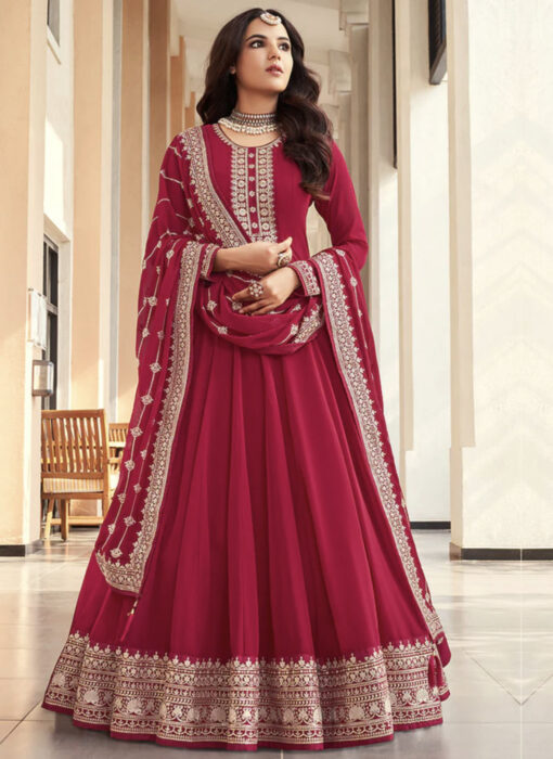 Magenta Floor Length Anarkali Suit