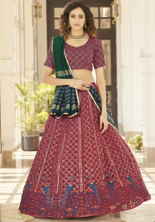 Deep Pink Georgette Lehenga Choli