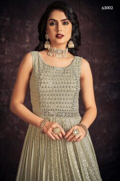 Alternative view of Pista Georgette Embroidered Anarkali Suit