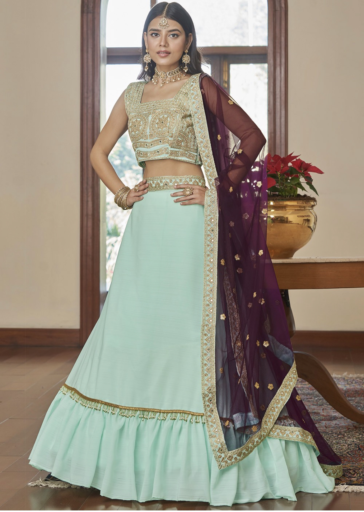 Simple party wear lehenga choli sale