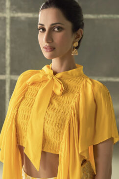 Alternative view of Yellow Tie Dye Printed Lehenga Choli