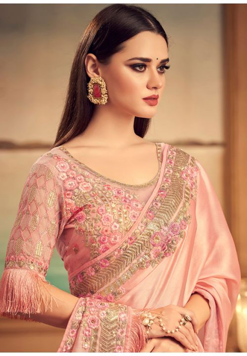 Pink Silk Fashion Saree Sarees Designer Collection
