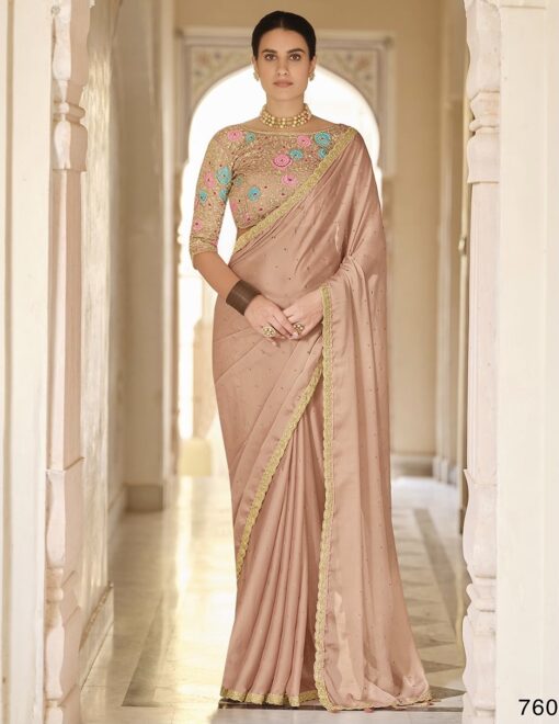 Brown Organza Wedding Saree