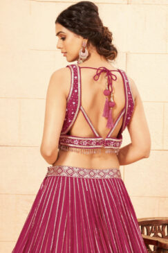 Alternative view of Pink Faux Georgette Heavy Designer Lehenga Choli
