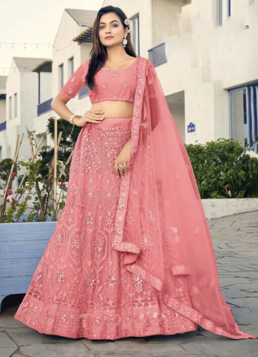 Rose Embroidered Net Party Wear Lehenga Choli
