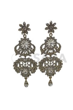 Crystal Gold Drop Dangle Earrings