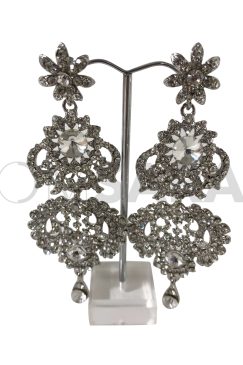 Alternative view of Crystal Silver Drop Dangle Earrings