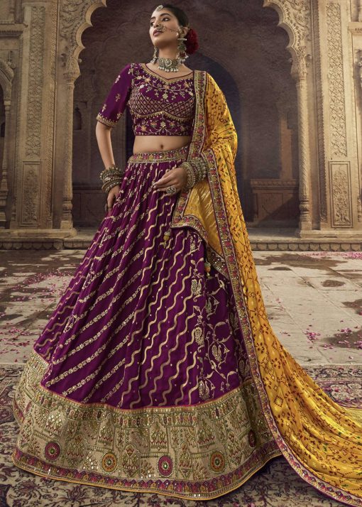 Purple Wedding Lehenga Choli