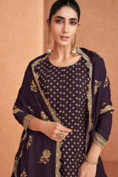 Alternative view of Dark Wine Faux Georgette Sharara Suit