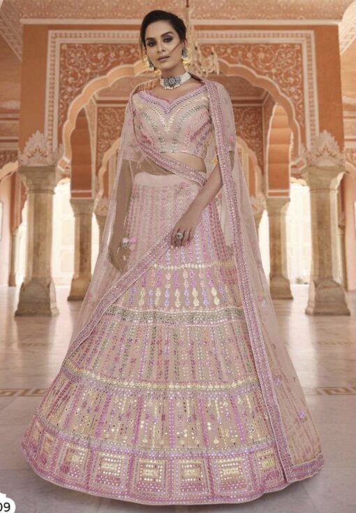 Peach Heavy Bridal Lehenga Choli