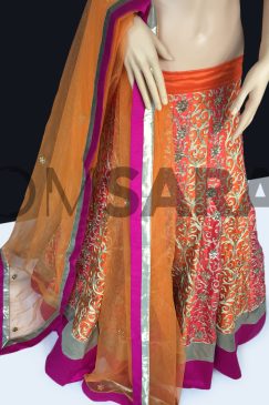 Alternative view of Orange And Pink Heavy Work Lehenga Choli