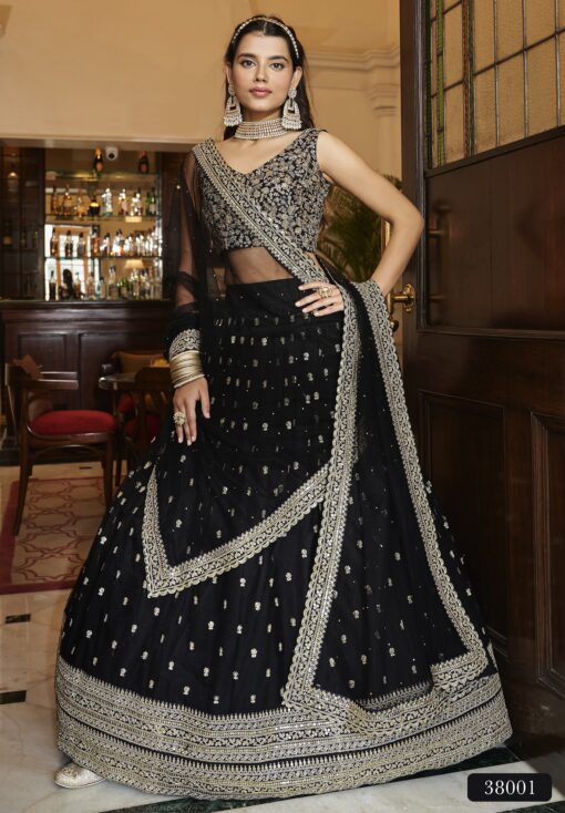 Black Embroidered Party Wear Lehenga Choli