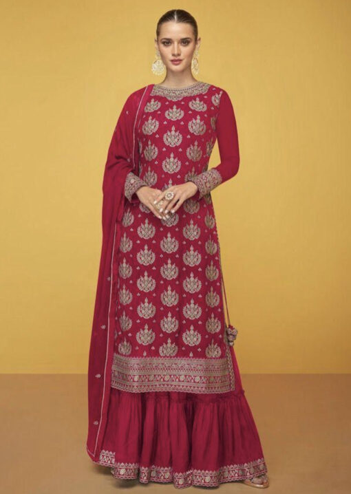 Pink Georgette Sharara Suit