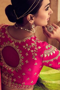 Alternative view of Lime Green Silk Lehenga Choli