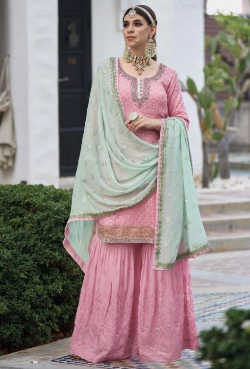 Pink Palazzo Salwar Suit