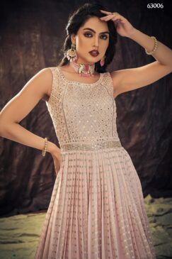 Alternative view of Baby Pink Georgette Embroidered Anarkali Suit