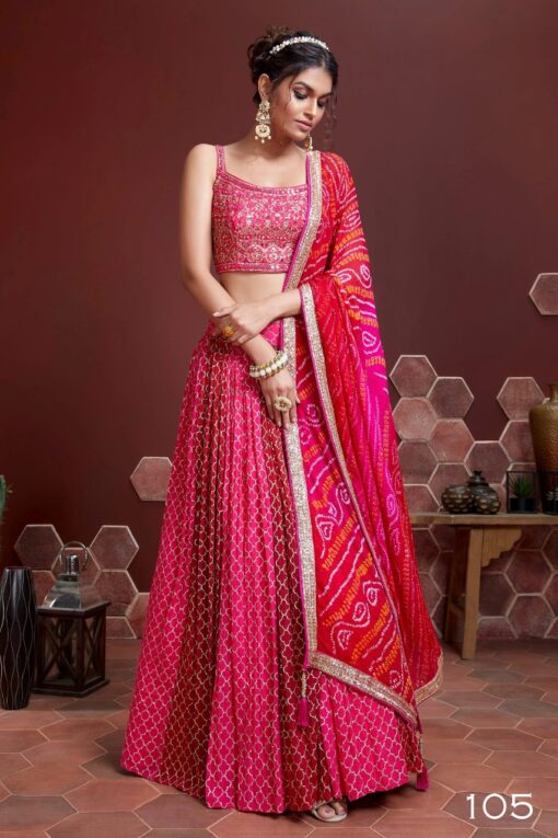Pink Silk Embroidered Designer Lehenga Choli