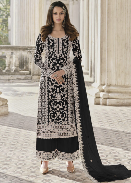 Black and white palazzo suit outlet