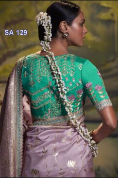 Alternative view of Lilac Dola Silk Embroidered Wedding Saree