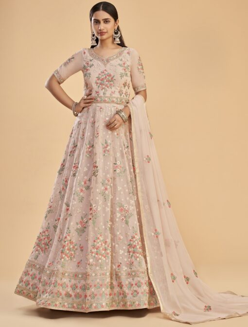 Dusty Pink Georgette Anarkali Suit