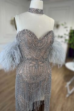 Alternative view of Silver Embellished Cocktail Dress