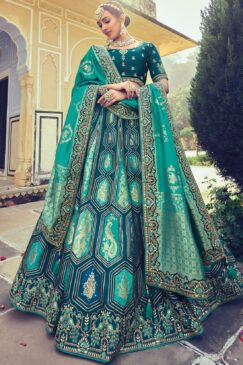 Blue Silk Lehenga Choli