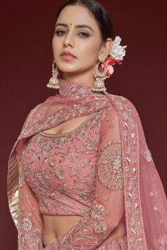 Alternative view of Rose Net Sangeet Bridal Lehenga Choli