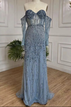 Sweetheart Off The Shoulder Mermaid Beaded Evening Dress
