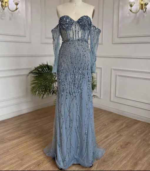 Sweetheart Off The Shoulder Mermaid Beaded Evening Dress