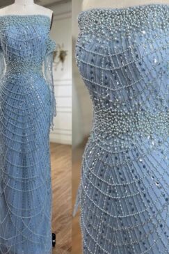 Alternative view of Elegant Strapless Beaded Formal Evening Dress