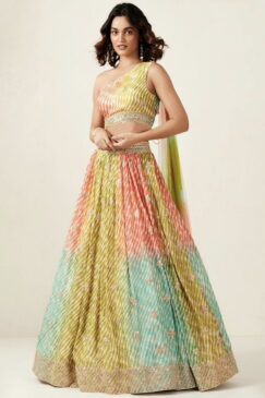 Multi Colour Dola Silk Sangeet Lehenga Choli