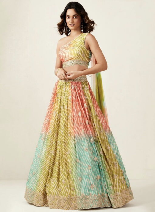 Multi Colour Dola Silk Sangeet Lehenga Choli