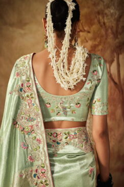 Alternative view of Light Green Kanjivaram Silk Wedding Saree