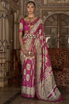 Pink Traditional Silk Saree