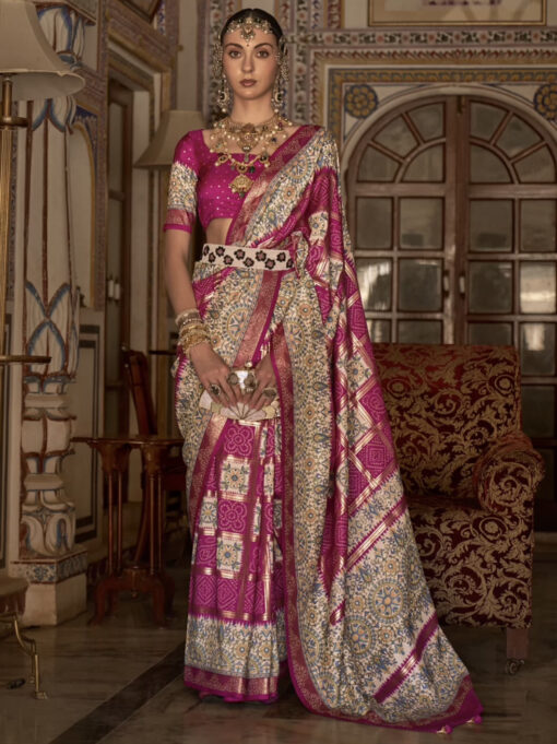 Pink Traditional Silk Saree
