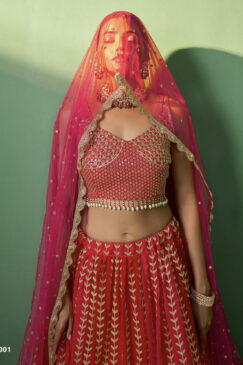 Alternative view of Red Georgette Embroidered Lehenga Choli