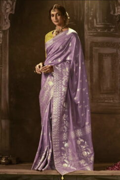 Purple Dola Silk Wedding Saree