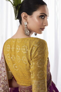 Alternative view of Purple Kora Silk Wedding Saree
